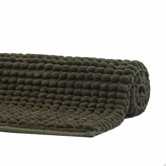 Covoras de baie verde inchis din fibre 60x60 cm Axel Aquanova