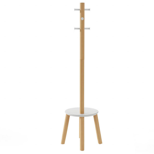 Cuier alb/maro din lemn Pillar Umbra