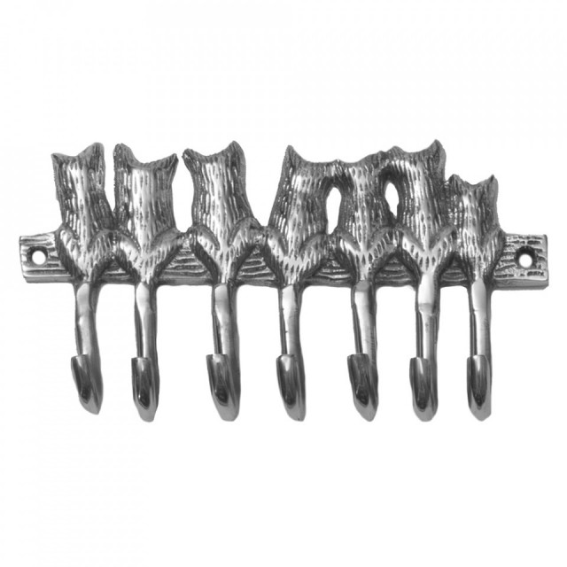 Cuier argintiu din aluminiu Cats Happy-House