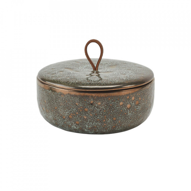 Cutie cu capac maro bronz din ceramica Ugo Vintage Bronze Aquanova