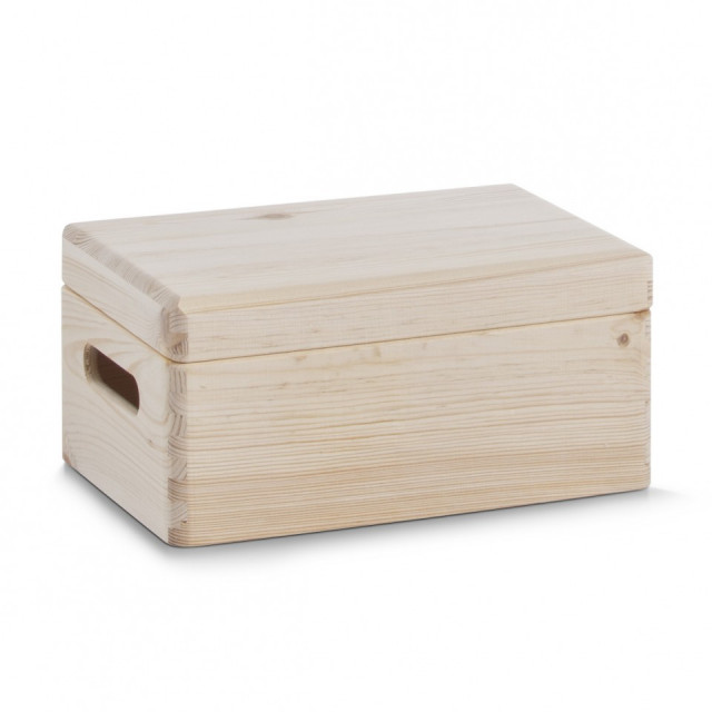 Cutie maro cu capac pentru depozitare din lemn de pin 20x30 cm Cover Zeller