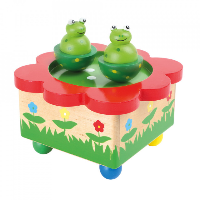 Cutie muzicala multicolora din lemn Frog small foot