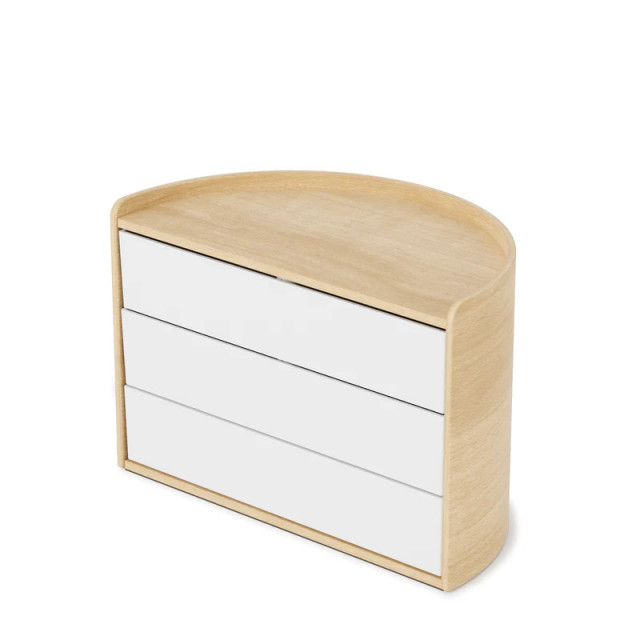 Cutie pentru cosmetice alba/maro din lemn Moona Umbra