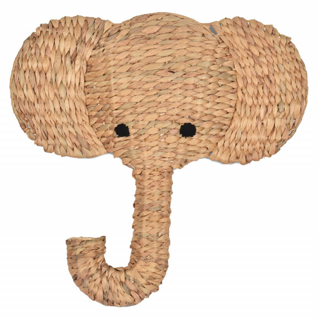 Decoratiune de perete maro din zambila de apa si metal 51x52 cm Elephant The Home Collection