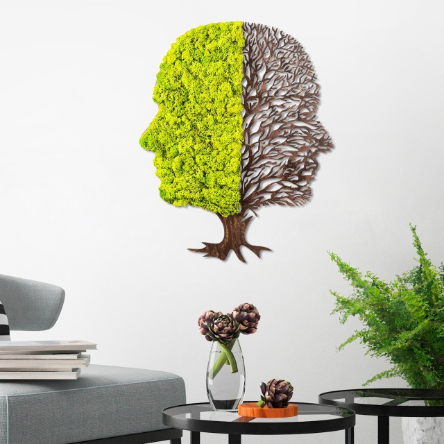 Decoratiune de perete verde/maro 45x56 cm Roots The Home Collection