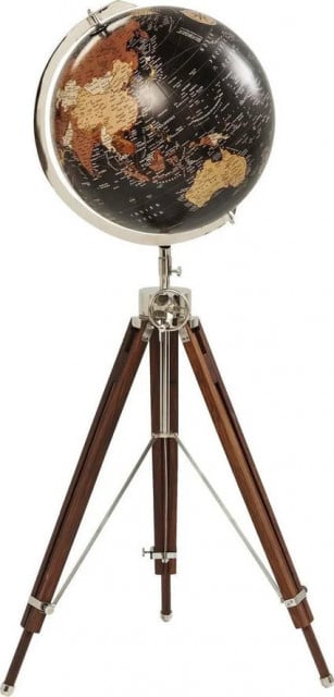 Decoratiune gri/neagra din metal 141 cm Globe Kare