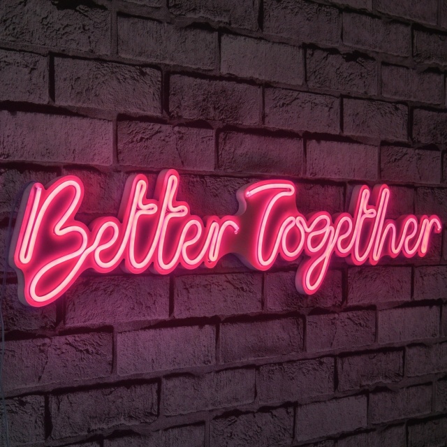Decoratiune luminoasa de perete roz din plastic Better Together The Home Collection