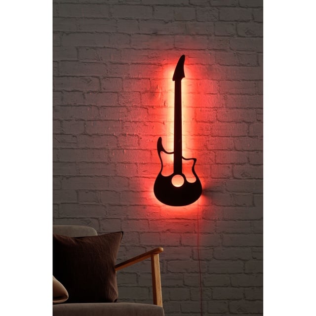 Decoratiune luminoasa rosie Guitar The Home Collection