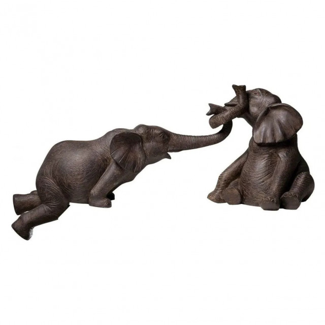 Decoratiune maro din plastic 22 cm Elephants Kare