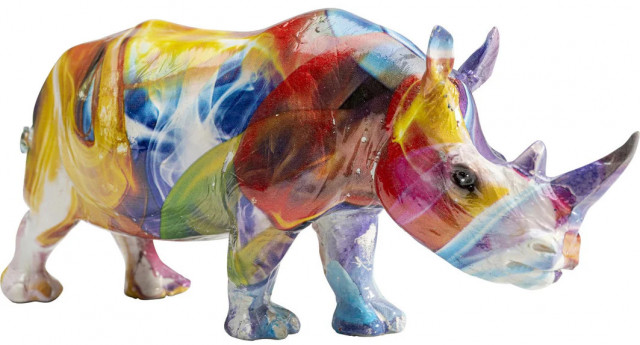 Decoratiune multicolora din fibre sintetice 8 cm Rhino Kare