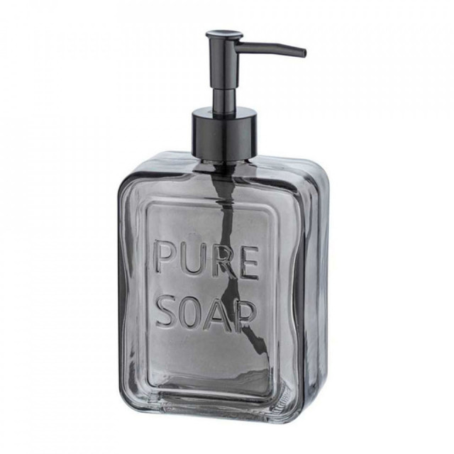 Dispenser sapun lichid gri/negru din sticla 550 ml Pure Wenko