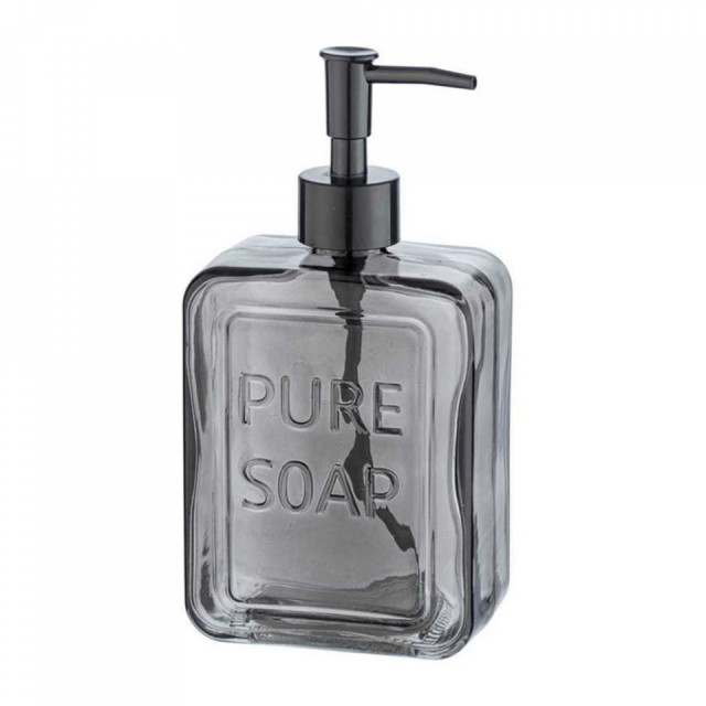 Dispenser sapun lichid gri/negru din sticla si plastic 550 ml Pure Wenko