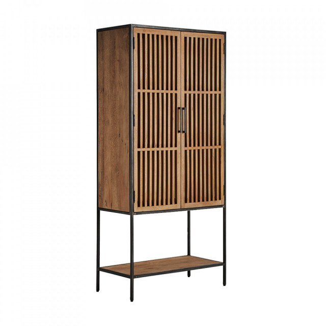 Dulap maro/negru din lemn 195 cm Gaffney Vical Home