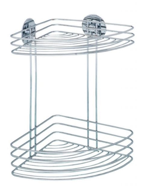 Etajera argintie din metal 33 cm Turbo-Loc Wallace Double Wenko