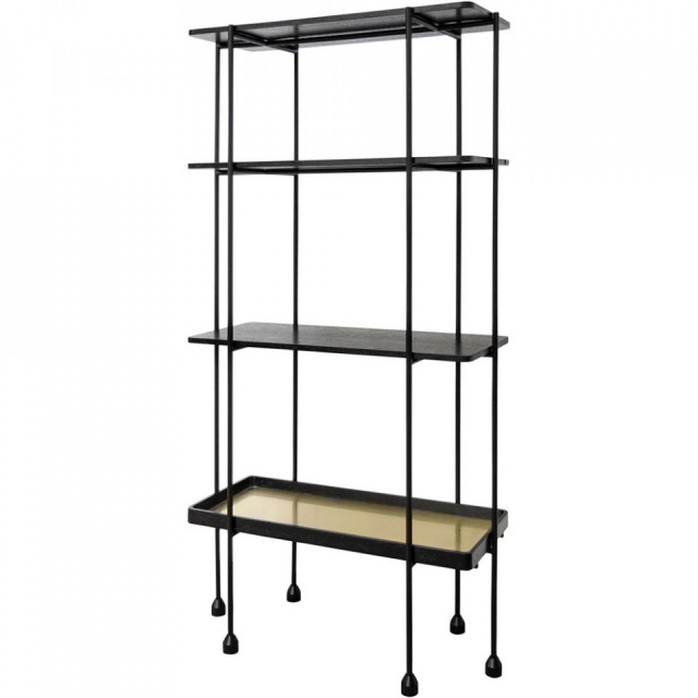 Etajera neagra/aurie din metal 160 cm Topcrak Versmissen