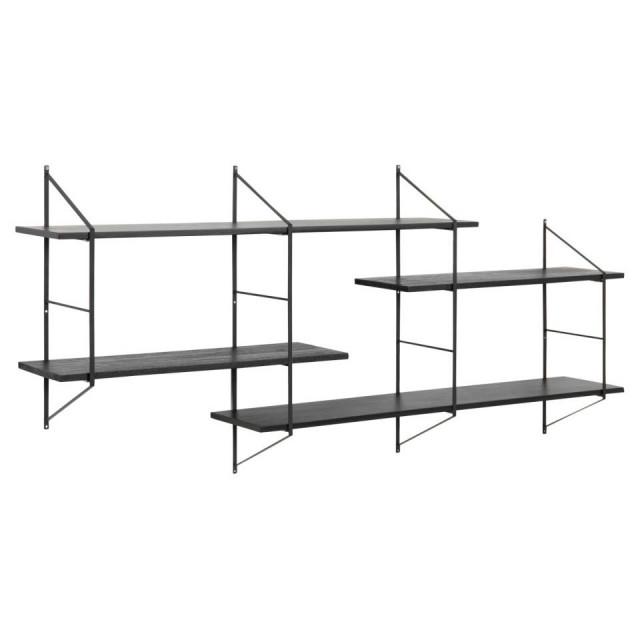 Etajera neagra din lemn si metal pentru perete 79 cm Belfast Actona Company