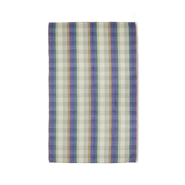 Fata de masa albastra/verde din fibre naturale 140x220 cm Vida HK Living