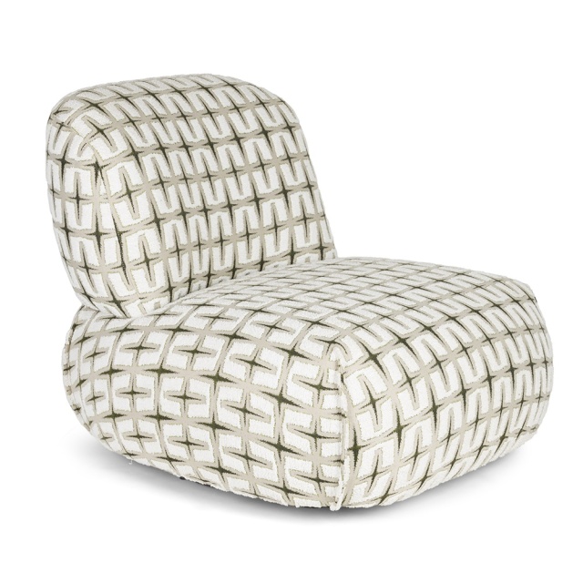 Fotoliu bej/verde din textil Ritz Bold Monkey