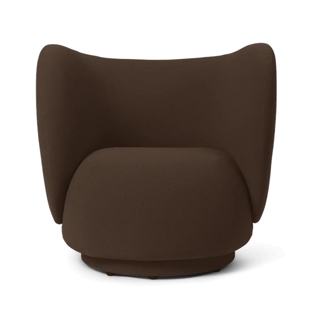Fotoliu maro ciocolata din textil Rico Ferm Living
