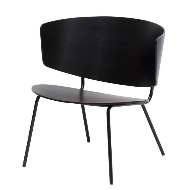Fotoliu negru din lemn Herman Lounge Ferm Living