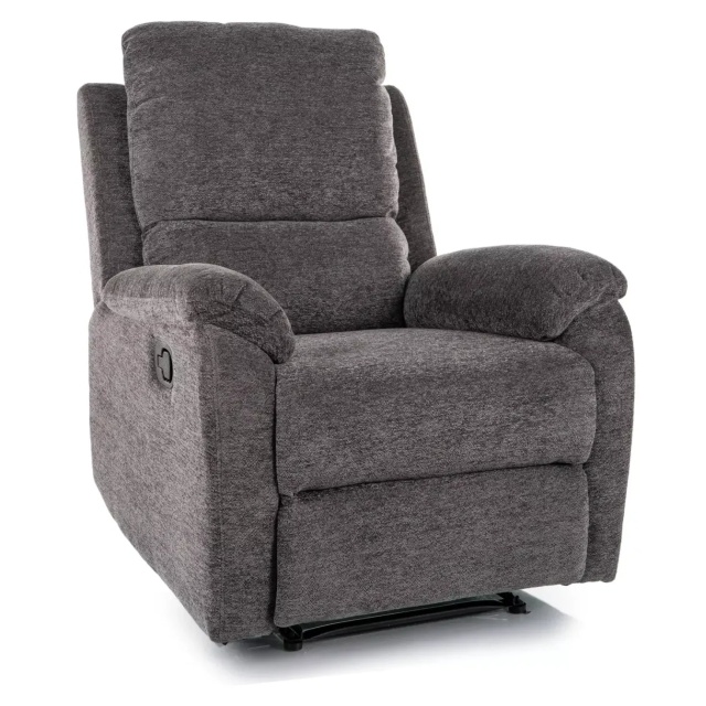 Fotoliu recliner gri inchis din textil Spencer The Home Collection