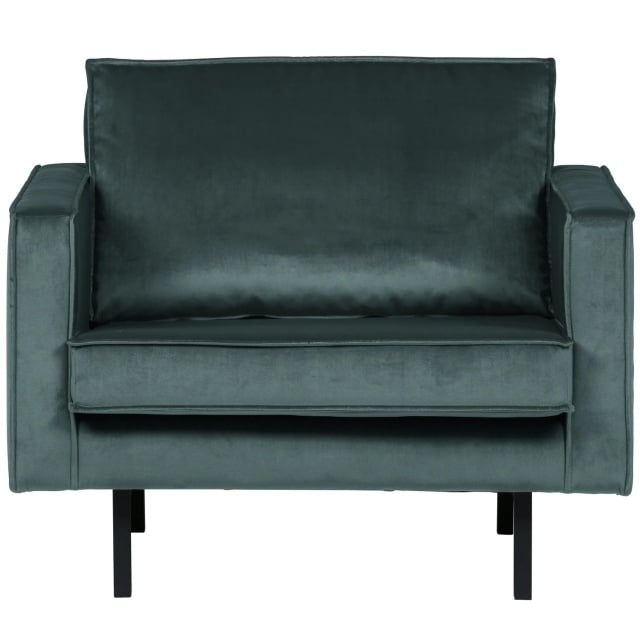 Fotoliu turcoaz teal din catifea Rodeo Loveseat BePureHome