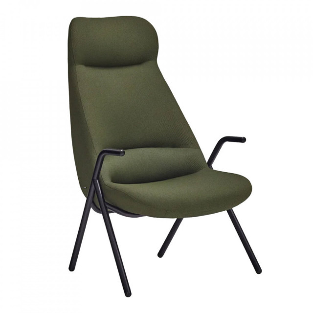 Fotoliu verde/negru din textil Dins Tall Teulat