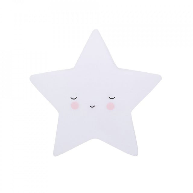 Lampa de veghe alba din fibre sintetice cu LED 13 cm Sleeping Star A Little Lovely Company