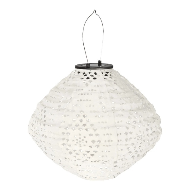 Lampa solara alba din metal 24 cm Harwood House Nordic