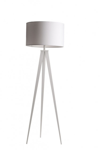 Lampadar alb din metal si material textil 157 cm Tripod Zuiver