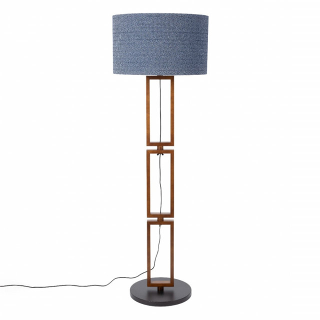 Lampadar albastru/maro din textil si lemn 154 cm Nashville Dutchbone