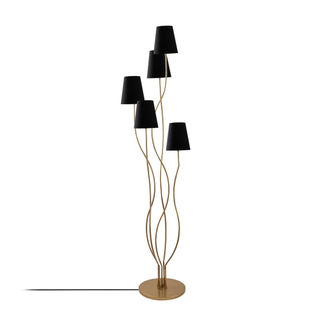 Lampadar auriu/negru din metal cu 5 becuri 160 cm Bonibon Ivy The Home Collection