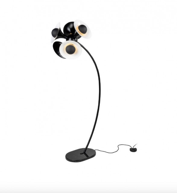 Lampadar dimabil negru/alama din marmura cu 5 becuri 183 cm Jazz Versmissen