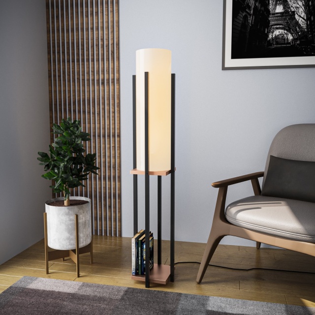 Lampadar multicolor/alb din metal 130 cm Zeb Judi The Home Collection