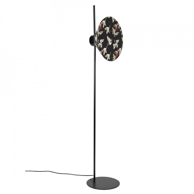 Lampadar negru din bumbac si metal 158 cm Jaylee The Home Collection