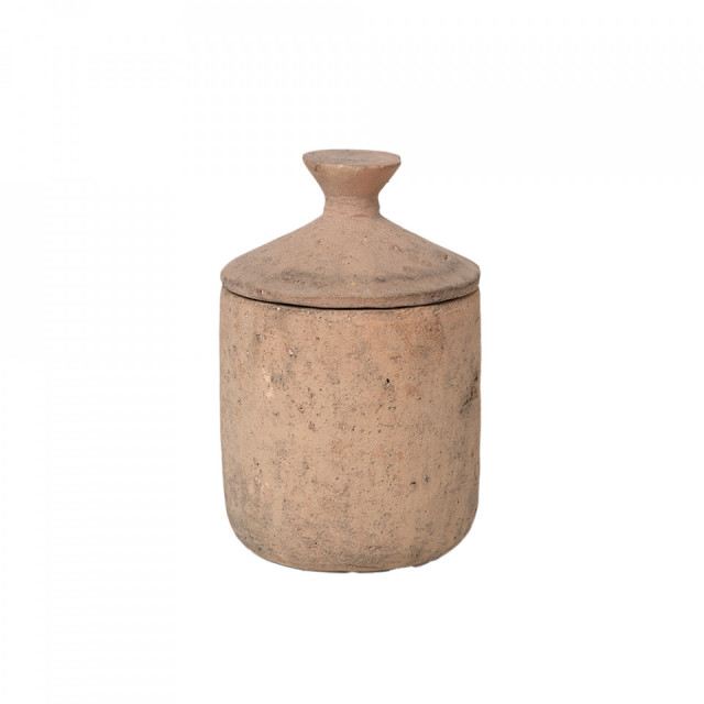 Lumanare parfumata cu suport maro deschis din fibre naturale 13 cm Ura Ferm Living
