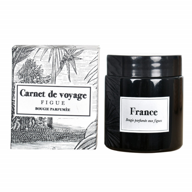 Lumanare parfumata cu suport negru din sticla si ceara 7 cm Voyage The Home Collection