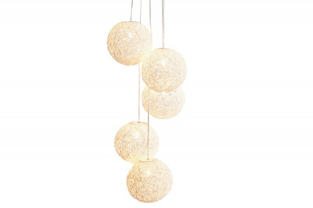 Lusta alba din canepa cu 5 becuri Cocooning Pearls The Home Collection