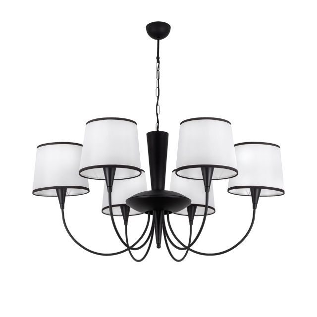 Lustra neagra/alba din metal cu 6 becuri Pardo The Home Collection