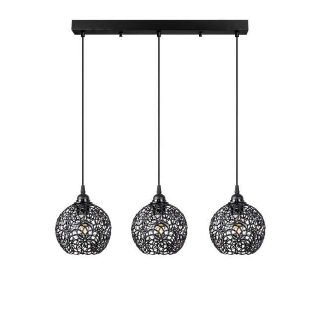 Lustra neagra din metal cu 3 becuri Hay Line The Home Collection