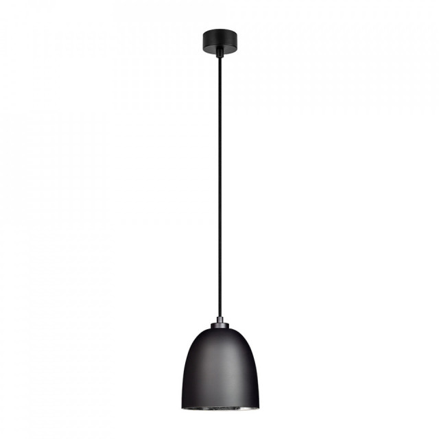 Lustra neagra din sticla si plastic Awa Elementary Single Matte Black Sotto Luce