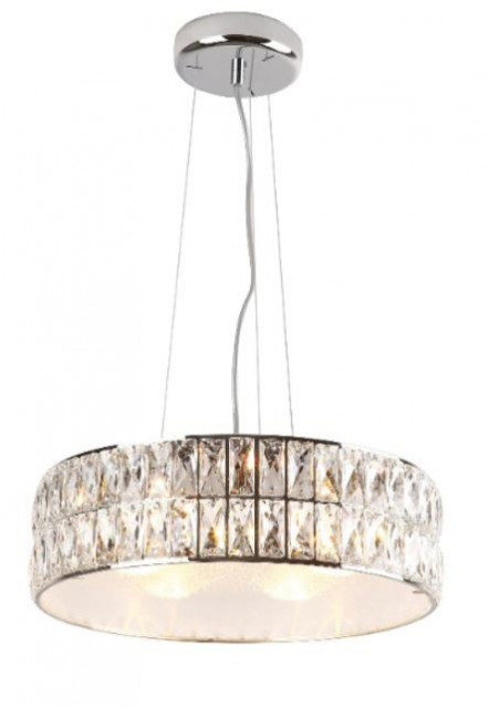 Lustra transparenta/argintie din sticla si metal cu 6 becuri Diamante Maxlight