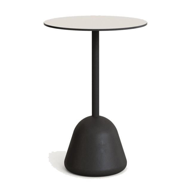 Masa bar exterior alba/neagra din ciment 68 cm Tiaret low Kave Home