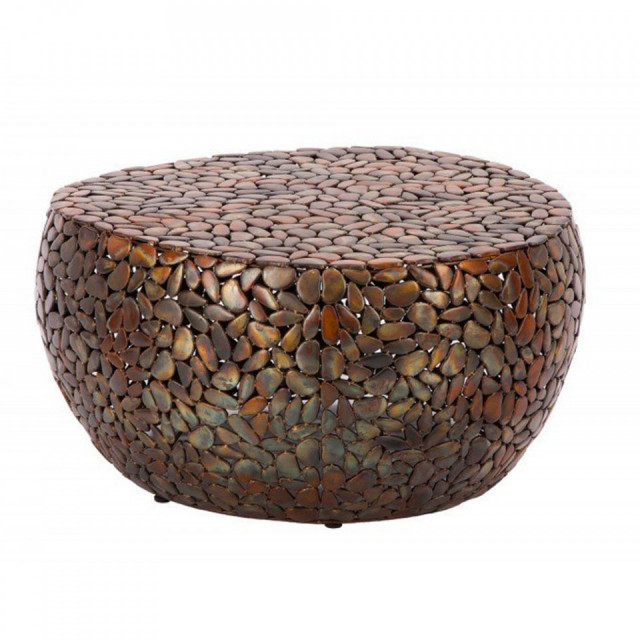 Masa de cafea aramie din metal 72 cm Mosaic Stone The Home Collection