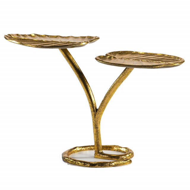 Masa de cafea aurie din metal 34x75 cm Kaloy Thai Natura
