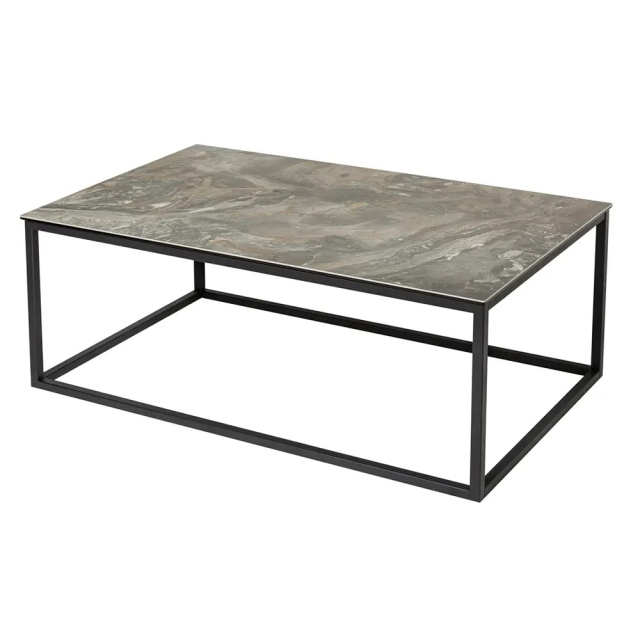 Masa de cafea grej/neagra din metal 60x100 cm Symbiose The Home Collection