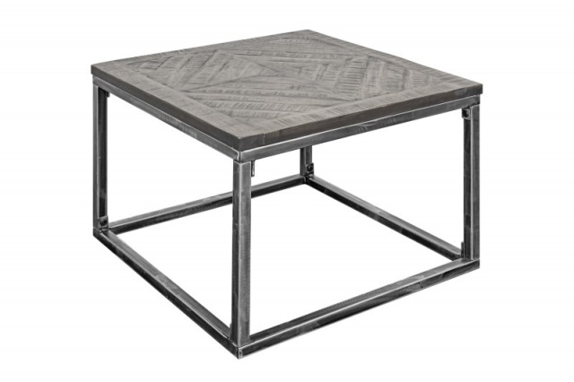 Masa de cafea gri din lemn de mango si metal 60x60 cm Infinity The Home Collection