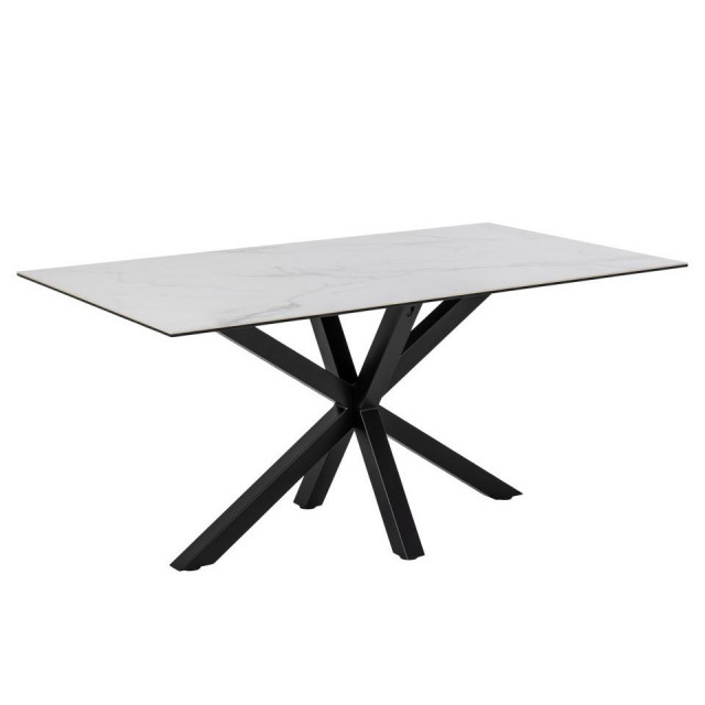 Masa dining alba/neagra din ceramica 90x160 cm Heaven Actona Company