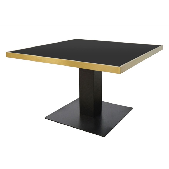 Masa dining aurie/neagra din metal 120x120 cm Germain Versmissen