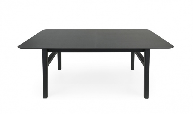 Masa dining extensibila neagra din lemn 90x(180)220 cm Butterfly Woodman